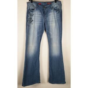 Vintage Express Jeans Eva Boot Cut Sz 10R Embellished Rhinestones Y2K Western